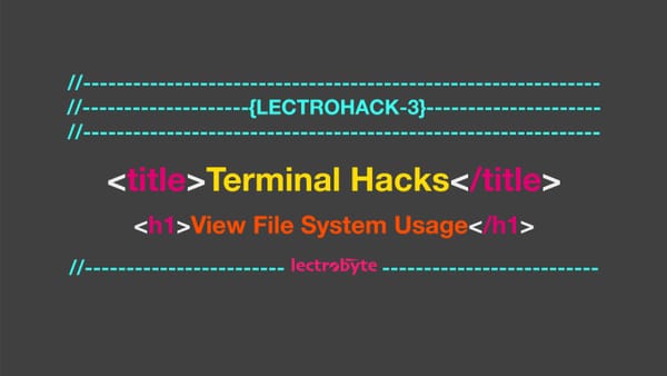 LECTROHACK #3 Terminal Hacks: View File System Usage artwork.